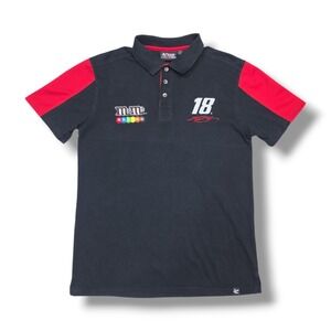 Chase Authentics Nascar M&M Racing #18 Kyle Busch Polo Black Red Men's S/M